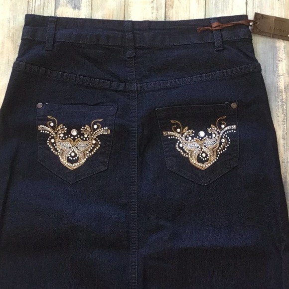 lovesweet Long Jean Skirt 10 - Picture 1 of 8
